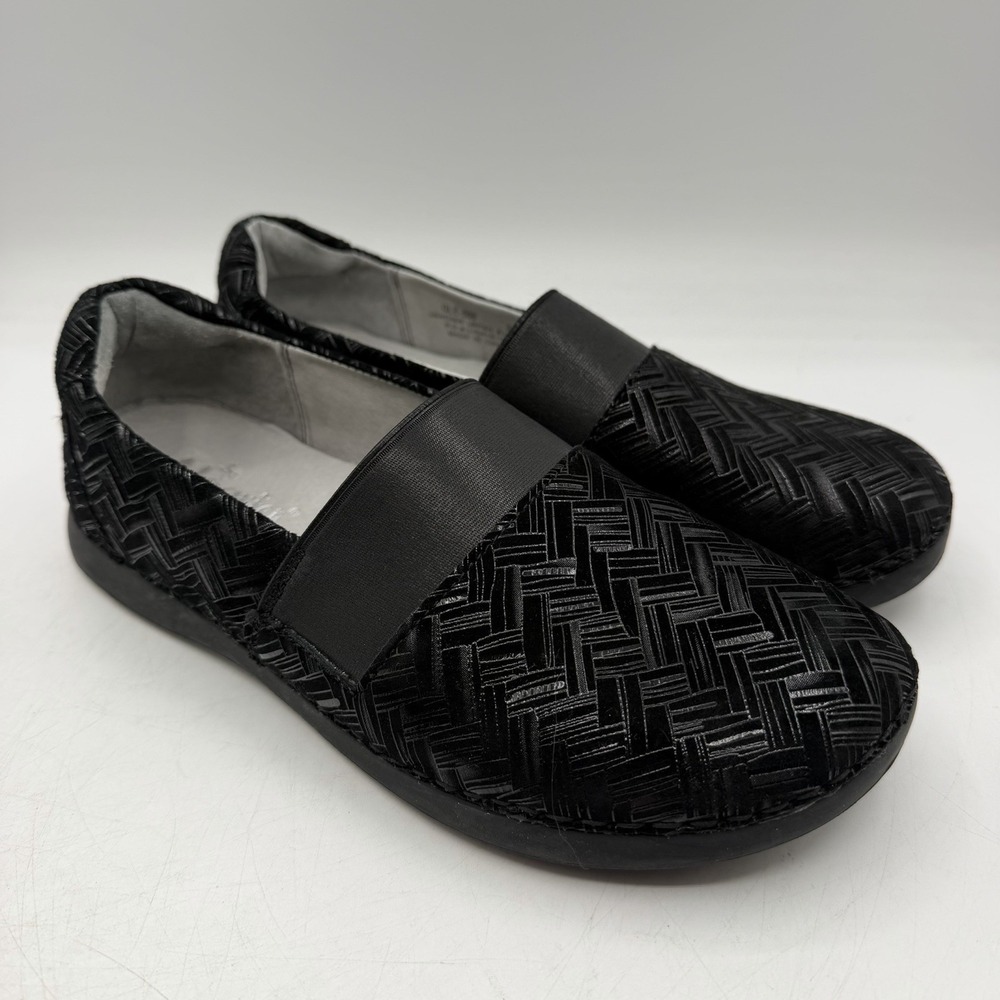 Alegria Glee Loafers Womens EU 38 US 8-8.5 Black Leather Slip On Shoes GLE-588‎